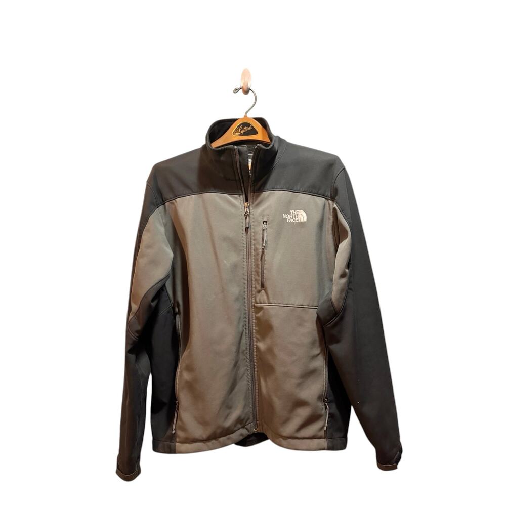 The North Face Apex Bionic jacket men’s large full zip soft shell gray & black